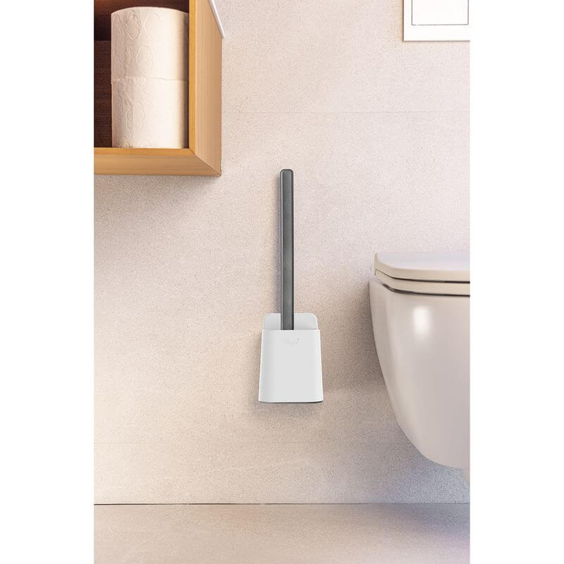 Vigar Essential Wall Mounted Toilet Brush Set White - eco bathroom cleaning