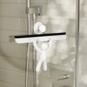 Umbra Buddy Adhesive Squeegee White - mounted on shower glass