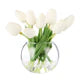 Rogue Tulip Bunch Sphere Vase Arrangement White