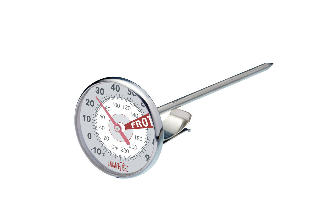 La Cafetière Milk Thermometer Stainless Steel - clip-on frothing thermometer