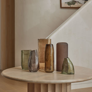 Amalfi Isha Vase Moss Green - glass vase