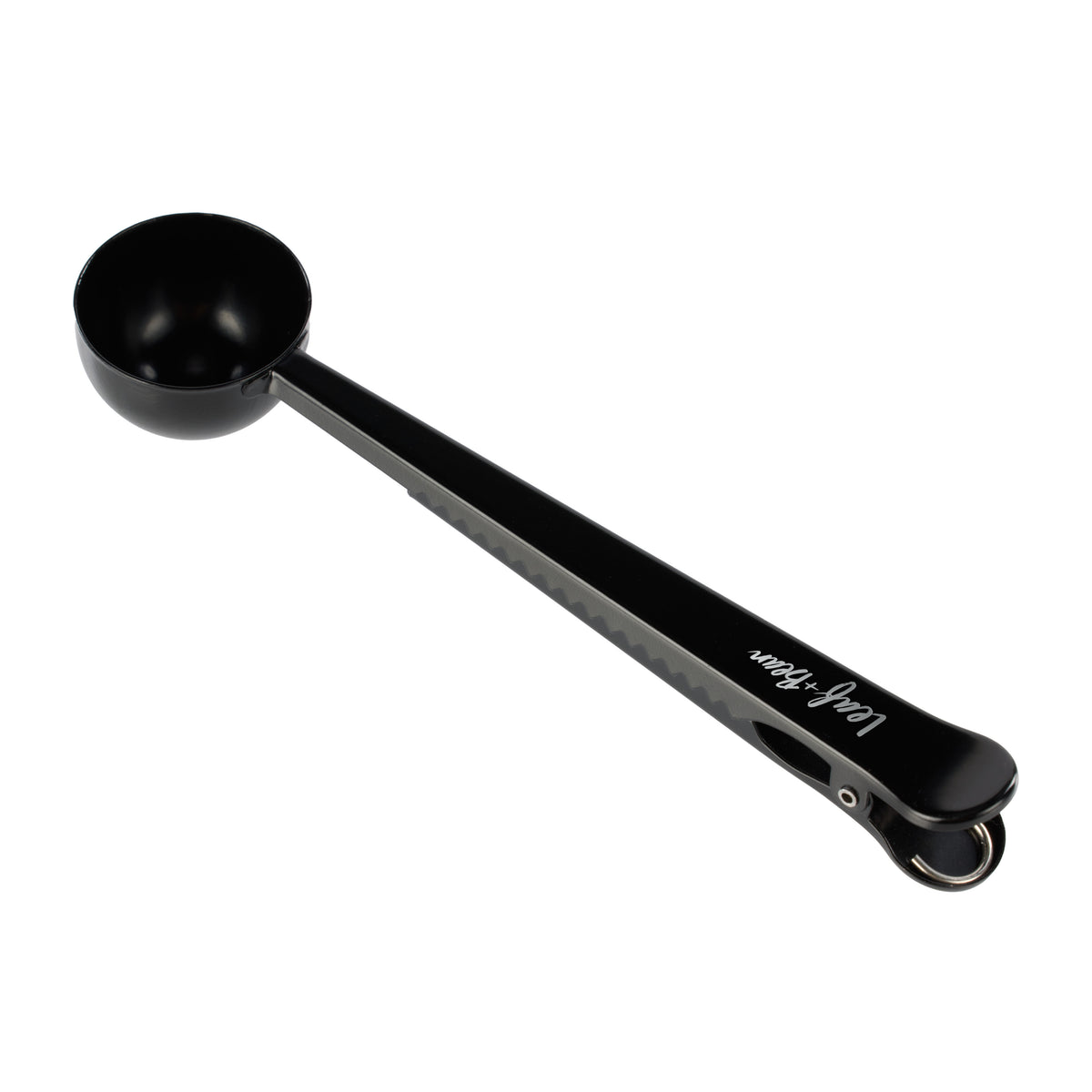 Leaf & Bean stainless steel coffee scoop and bag clip - barista tool