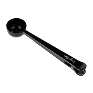 Leaf & Bean stainless steel coffee scoop and bag clip - barista tool