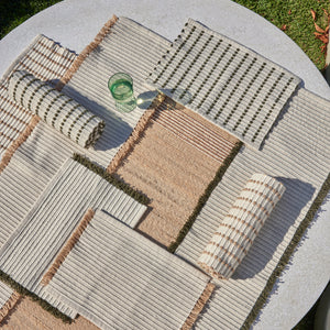 Amalfi Isla Fringe Table Runner Green - table linen