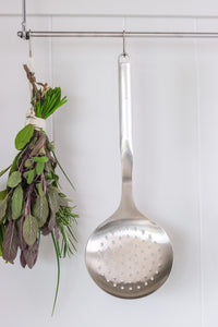 KitchenAid Stainless Steel Strainer - side profile with hook end handle