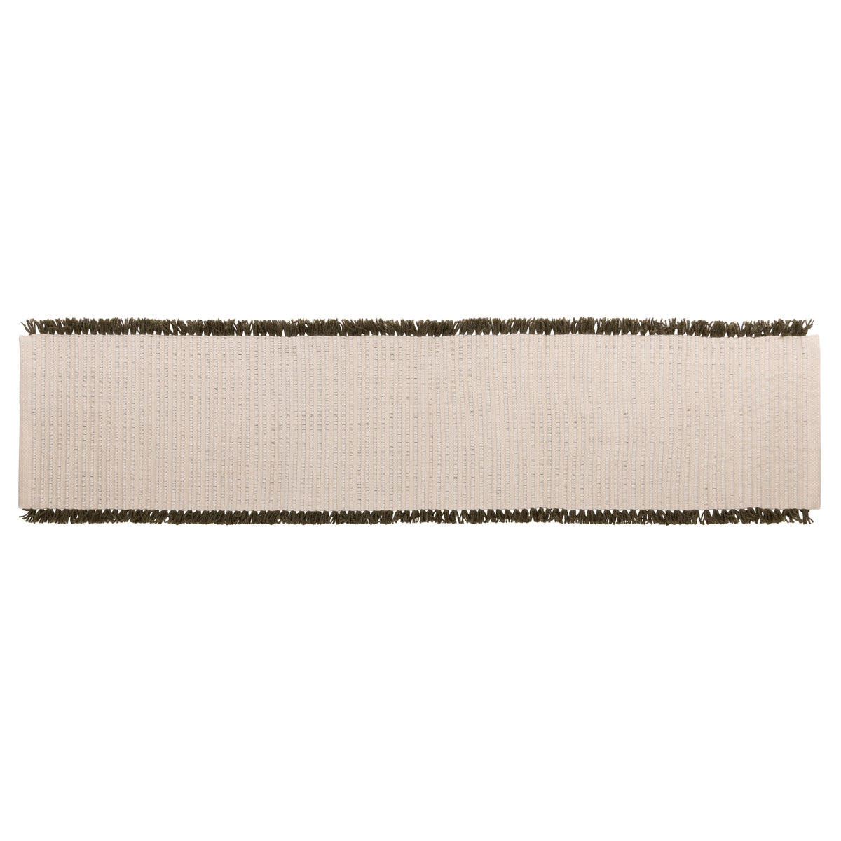 Amalfi Isla Fringe Table Runner Green - table linen