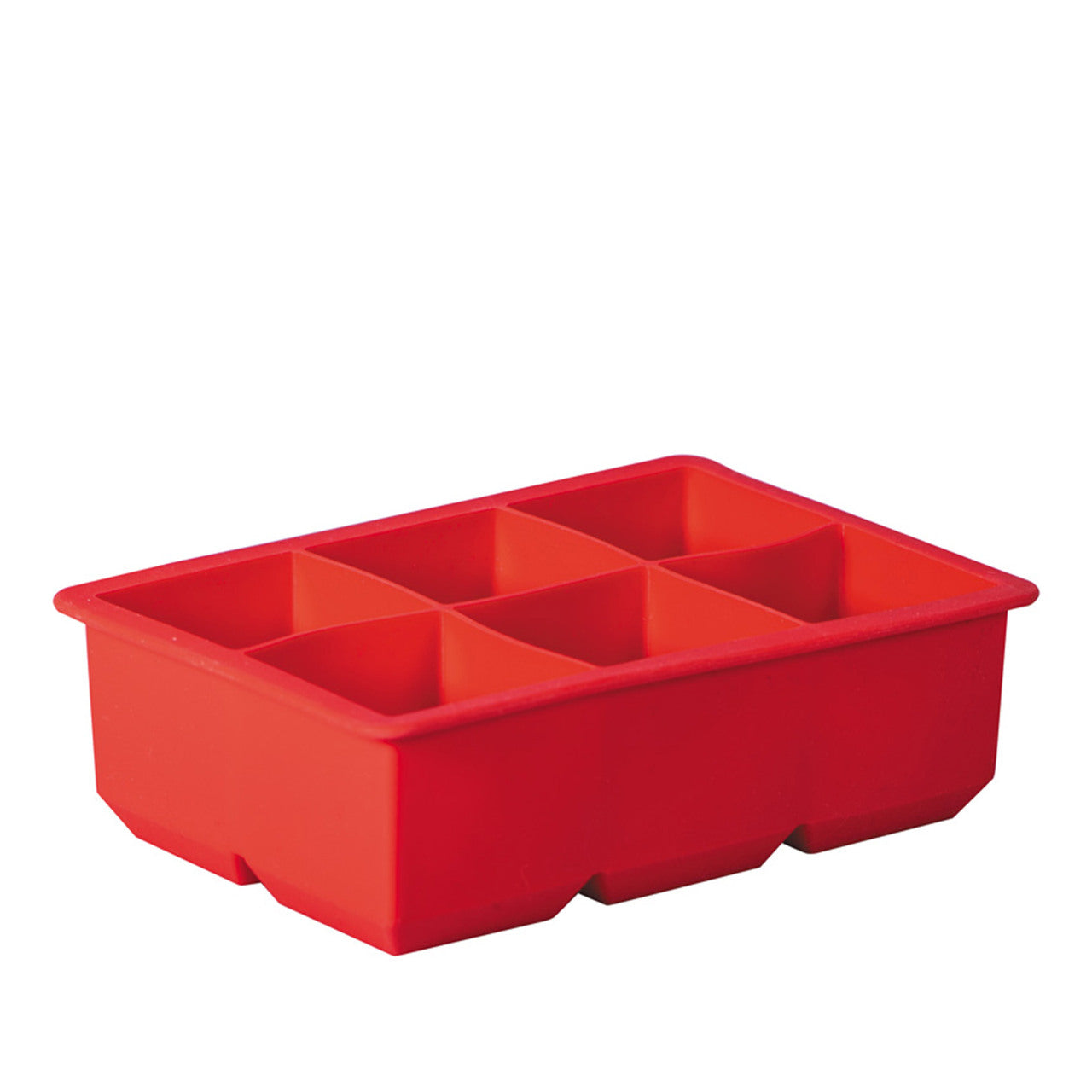 Silcone 6 Cup King Ice Cube Tray  - Red