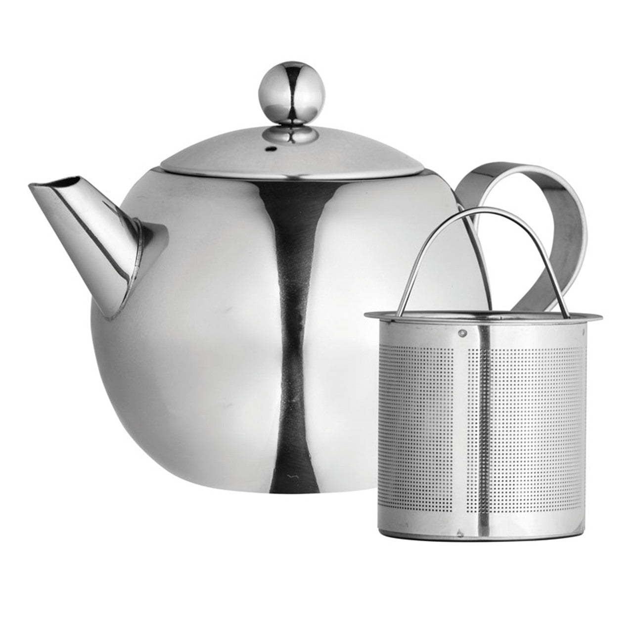 Nouveau Teapot With Laser Etched Infuser - 900ml - Stainless Steel