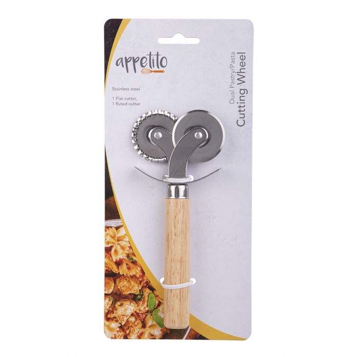 Appetito Stainless Steel Dual Pastry/Pasta Cutter Wheel