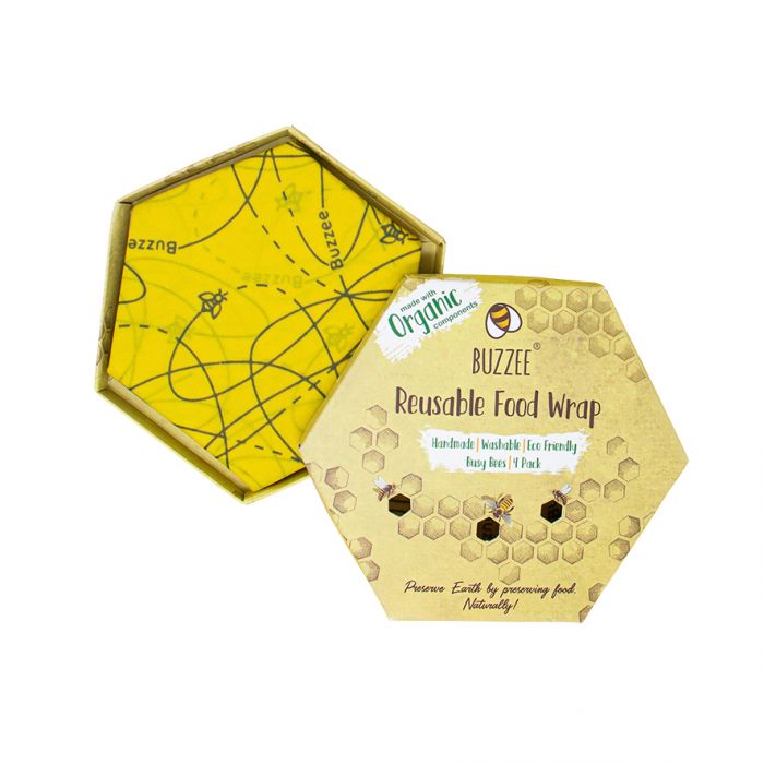 Organic Beeswax Wraps Four Pack - Busy Bees