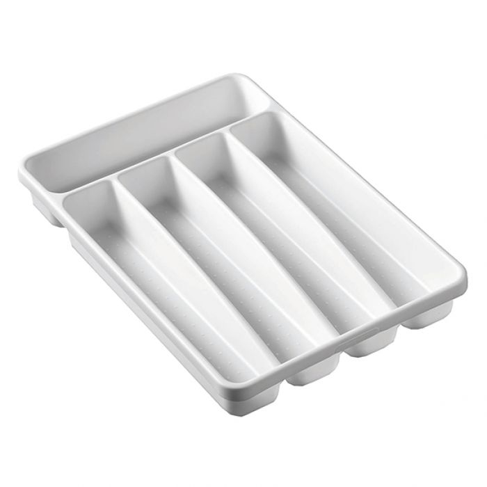 Small basic 5 compartment cutlery tray - White
