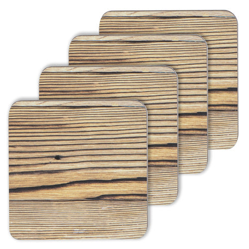 Hardboard Timber 4pk Coasters