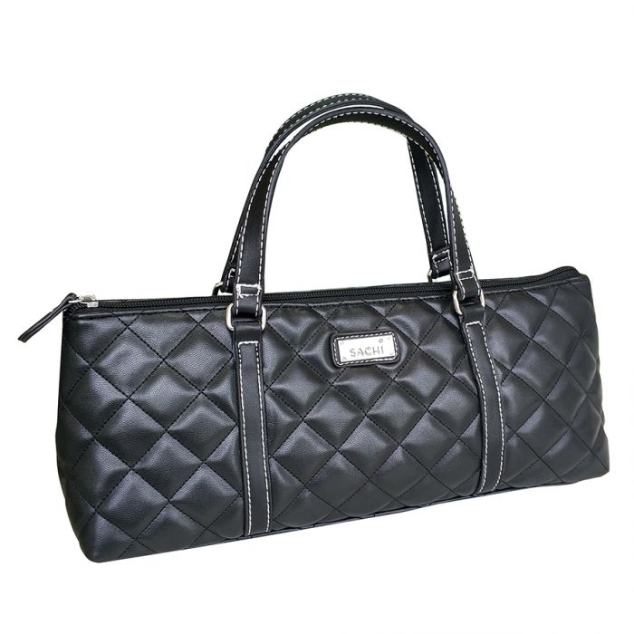 Sachi Insulated Wine Purse - Quilted - Black