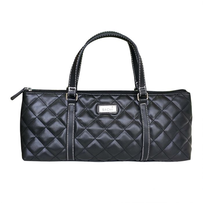 Sachi Insulated Wine Purse - Quilted - Black