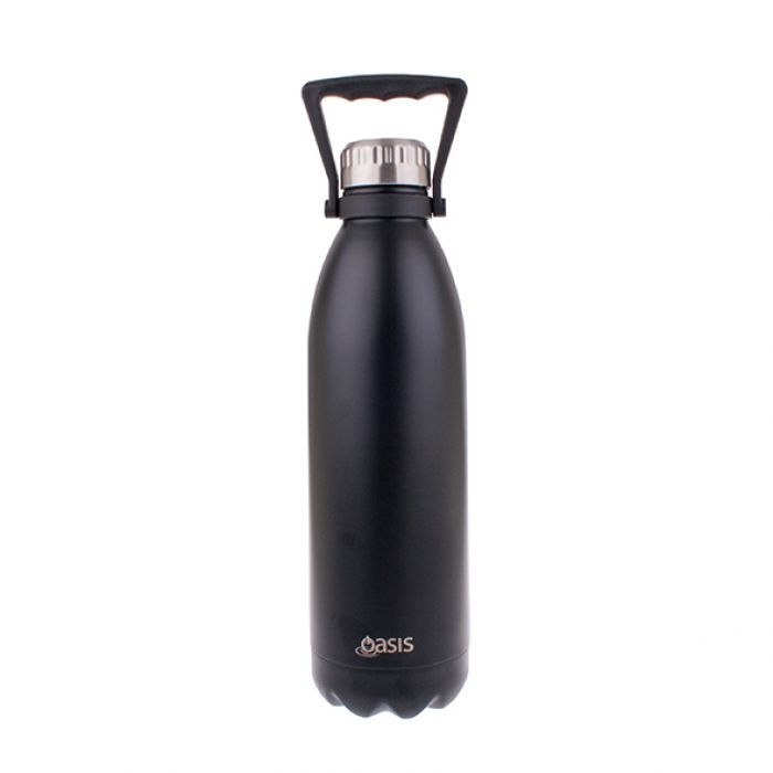 Double Wall Insulated Drink Bottle W/ Handle 1.5l - Matte Black