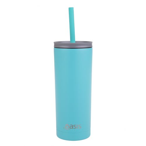 Oasis "Super Sipper" W/ Silicone Head Straw 600ml - Turquoise