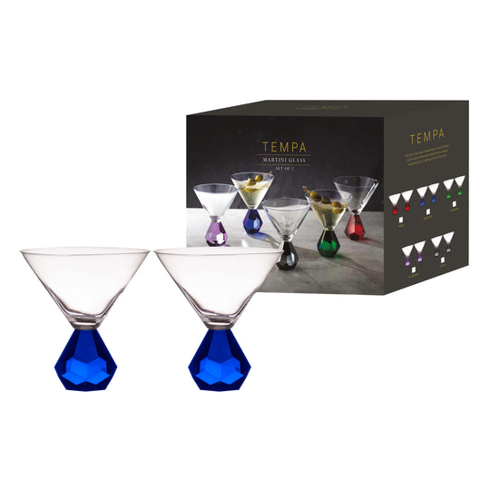 Zhara Martini Glass Sapphire 2pk