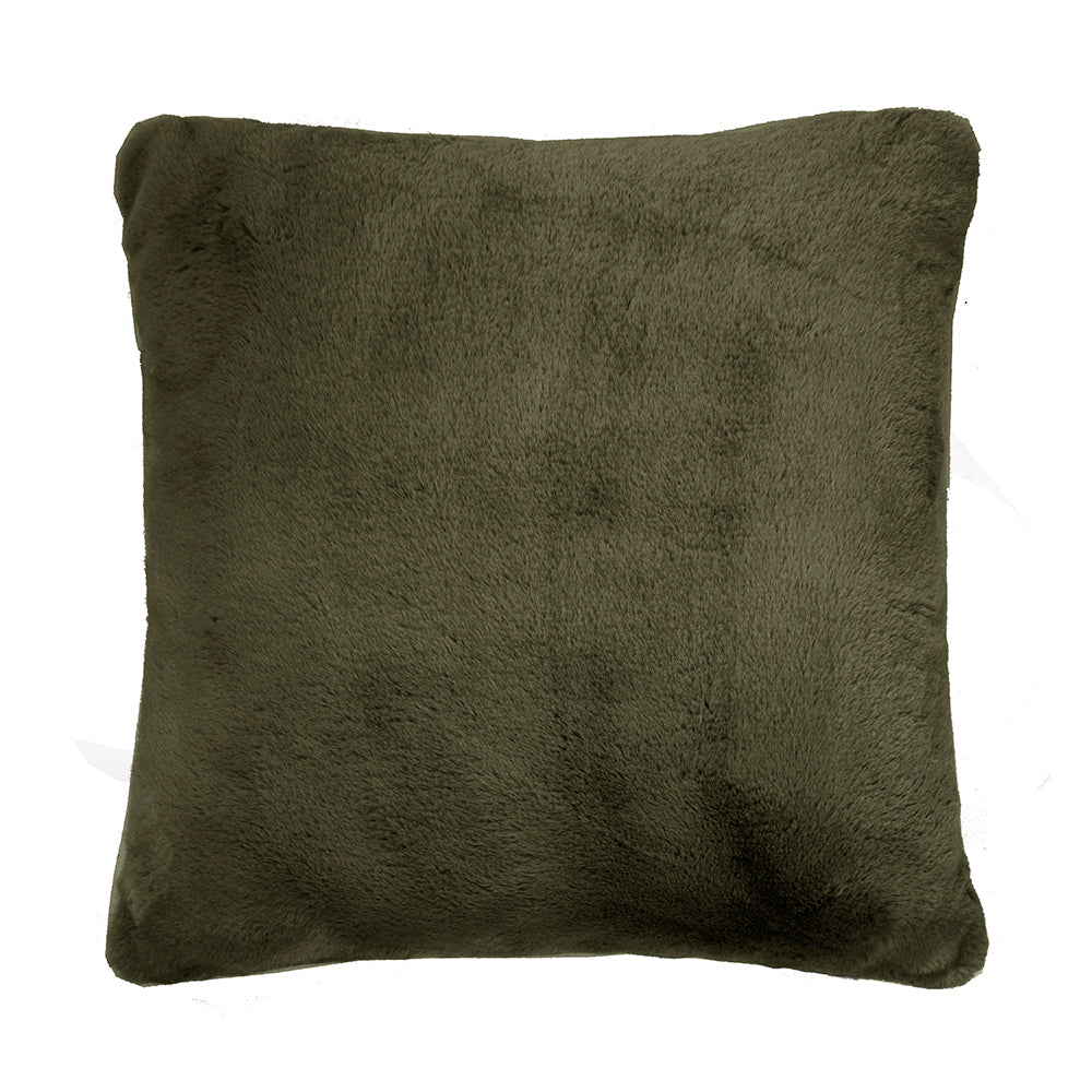 Frida Faux Fur Square Cushion Olive