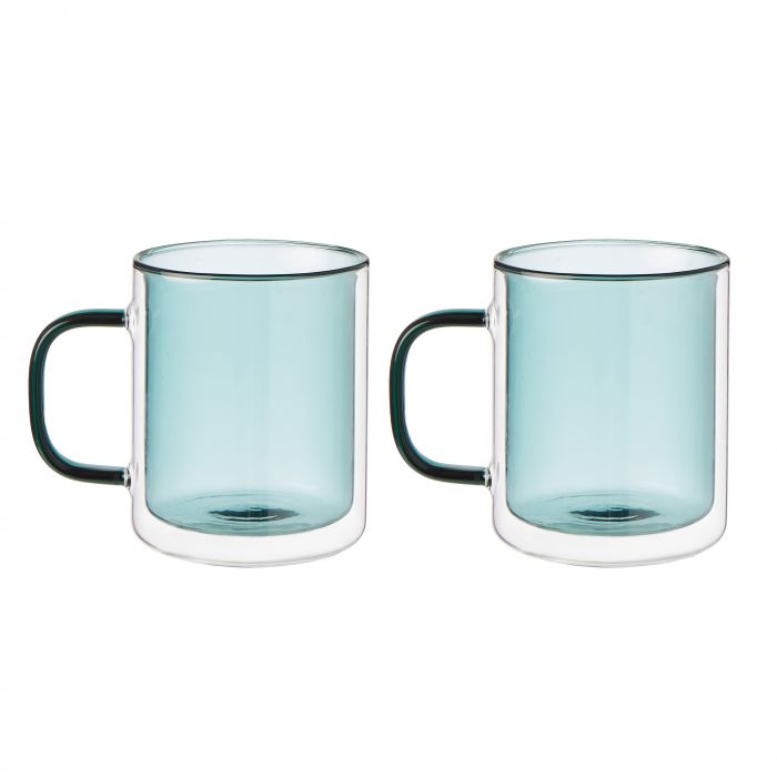 Coloured Double Wall Glasses - Set of 2