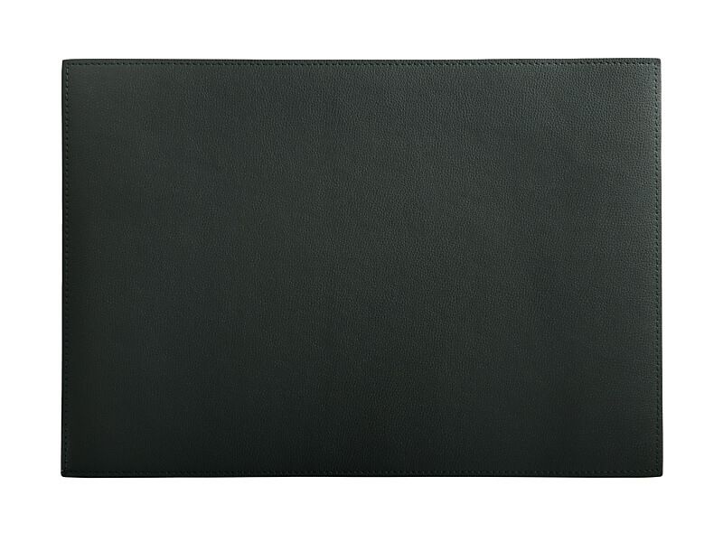 Table Accents Leather Look Cowhide Placemat 43x30cm Black
