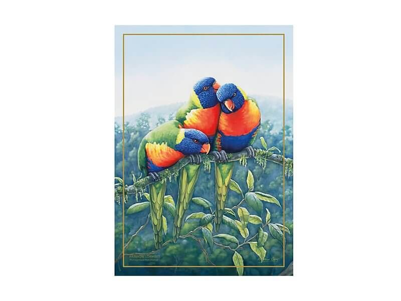 Birds of Australia 10 year Anniversary Tea Towel 50x70cm Lorikeet