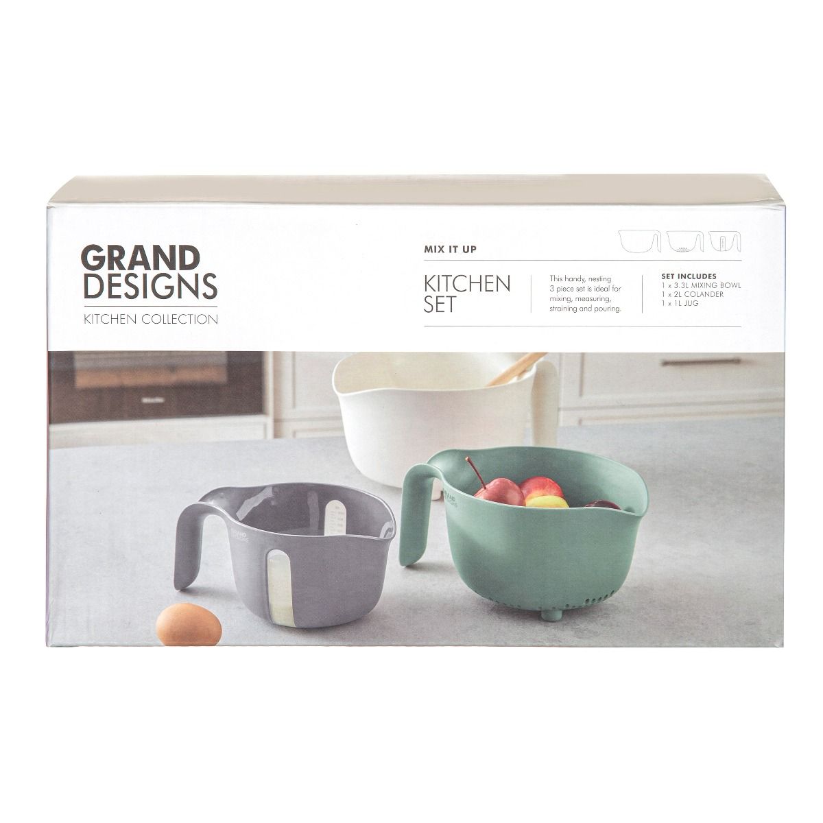 Kitchen Mix It Up 3 Pce Kitchen Set Measuring Jug
