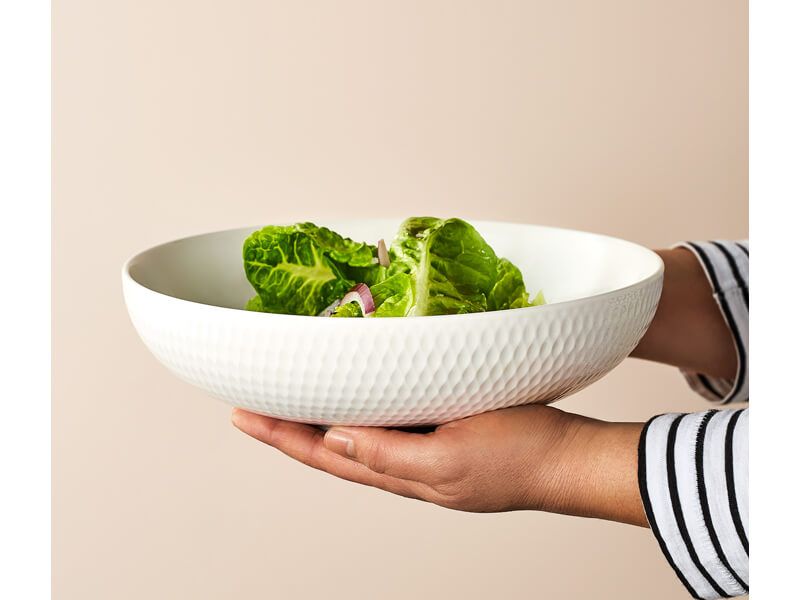 Round Serving Bowl 28cm - White Basics Diamonds